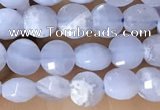 CCB551 15.5 inches 4mm faceted coin blue lace agate beads