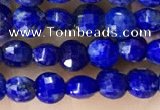 CCB554 15.5 inches 4mm faceted coin lapis lazuli beads wholesale