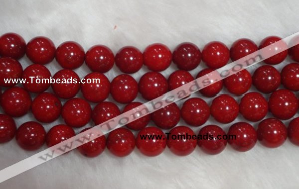 CCB57 15.5 inches 11-12mm round red coral beads Wholesale
