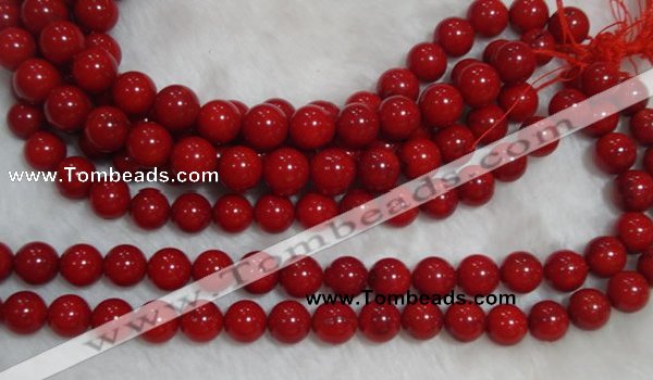 CCB58 15.5 inches 13-14mm round red coral beads Wholesale