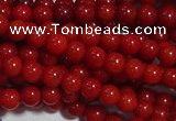 CCB60 15.5 inches 4mm round red coral beads Wholesale