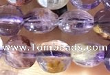 CCB603 15.5 inches 6mm faceted coin purple phantom quartz beads