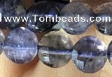 CCB606 15.5 inches 6mm faceted coin iolite gemstone beads