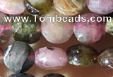 CCB618 15.5 inches 6mm faceted coin tourmaline gemstone beads