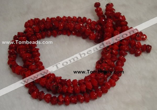 CCB62 15.5 inches 10-11mm rose shape red coral beads Wholesale
