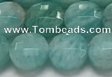 CCB681 15.5 inches 10mm faceted coin amazonite gemstone beads