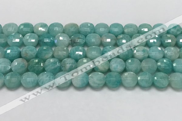 CCB681 15.5 inches 10mm faceted coin amazonite gemstone beads