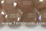 CCB683 15.5 inches 10mm faceted coin moonstone gemstone beads