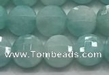 CCB701 15.5 inches 6mm faceted coin amazonite gemstone beads