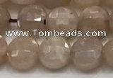 CCB705 15.5 inches 6mm faceted coin moonstone gemstone beads