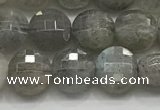 CCB706 15.5 inches 6mm faceted coin labradorite gemstone beads