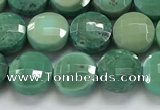 CCB709 15.5 inches 6mm faceted coin grass agate gemstone beads