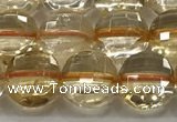 CCB723 15.5 inches 8mm faceted coin citrine gemstone beads