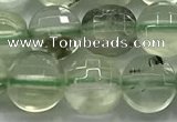 CCB728 15.5 inches 8mm faceted coin prehnite gemstone beads