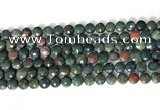 CCB750 15.5 inches 8mm faceted coin Indian bloodstone gemstone beads