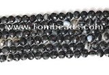 CCB754 15.5 inches 8mm faceted coin black line agate beads