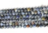 CCB755 15.5 inches 8mm faceted coin blue dumortierite beads