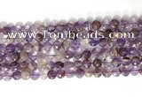 CCB764 15.5 inches 8mm faceted coin purple phantom quartz  beads