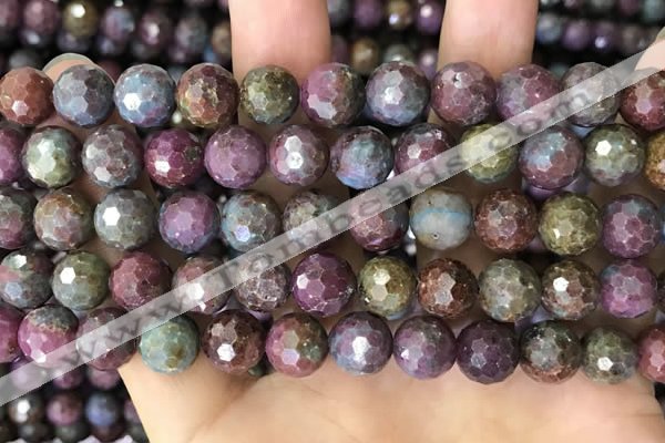 CCB792 15.5 inches 10mm faceted round jasper gemstone beads wholesale