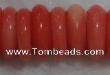 CCB81 15.5 inches 5*13mm roundel pale red coral beads Wholesale