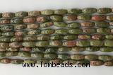 CCB816 15.5 inches 5*12mm rice unakite gemstone beads wholesale