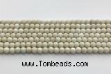 CCB824 15.5 inches 6mm round matte ivory jasper gemstone beads wholesale