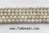 CCB826 15.5 inches 10mm round matte ivory jasper gemstone beads wholesale