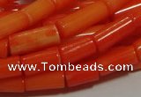 CCB83 15.5 inches 5*10mm column orange coral beads Wholesale