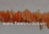 CCB86 15.5 inch 2*8mm irregular branch orange coral beads Wholesale