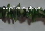 CCB87 15.5 inch 2*8mm irregular branch green coral beads Wholesale