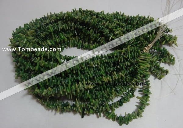 CCB87 15.5 inch 2*8mm irregular branch green coral beads Wholesale