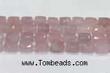 CCB888 11*15mm-12*16mm faceted cuboid rose quartz beads wholesale