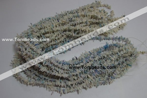 CCB89 15.5 inch 2*8mm irregular branch light blue coral beads