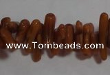 CCB90 15.5 inch 2*8mm irregular branch coffee coral beads Wholesale