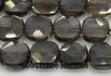 CCB908 15.5 inches 8*8mm faceted square smoky quartz beads