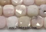 CCB909 15.5 inches 8*8mm faceted square pink opal beads