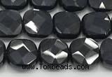 CCB913 15.5 inches 8*8mm faceted square black onyx beads