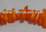 CCB92 15.5 inch 4*11mm irregular branch yellow coral chip beads