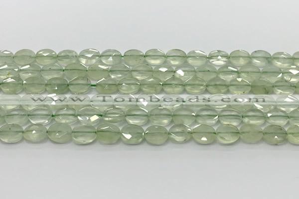 CCB936 15.5 inches 8*10mm faceted oval prehnite beads