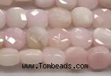 CCB976 15.5 inches 6*6mm faceted square pink opal beads