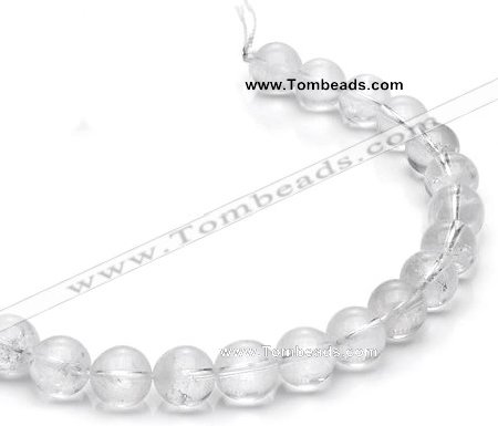 CCC09 15.5 inches 14mm round white crystal beads Wholesale