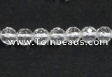 CCC207 15.5 inches 6mm faceted round grade AB natural white crystal beads