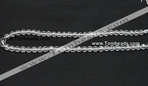 CCC207 15.5 inches 6mm faceted round grade AB natural white crystal beads