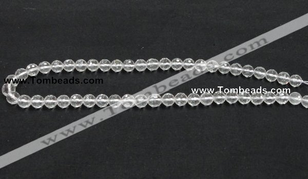 CCC208 15.5 inches 8mm faceted round grade AB natural white crystal beads