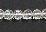 CCC209 15.5 inches 10mm faceted round grade AB natural white crystal beads