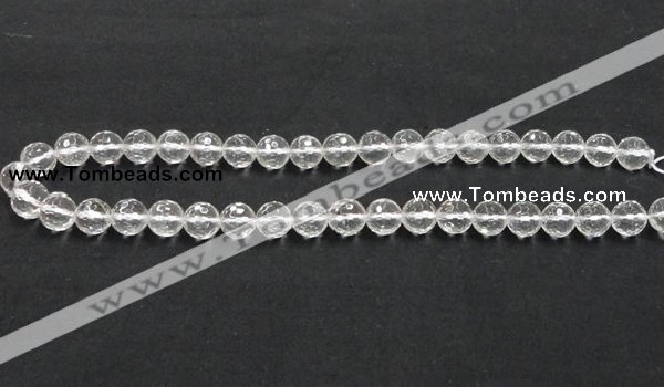 CCC209 15.5 inches 10mm faceted round grade AB natural white crystal beads