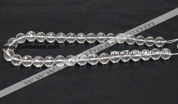 CCC210 15.5 inches 12mm faceted round grade AB natural white crystal beads