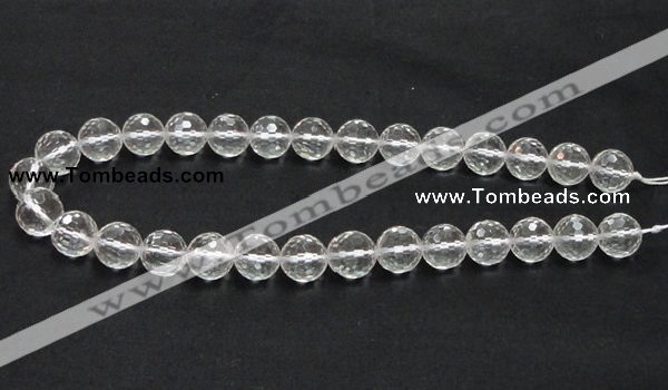 CCC211 15.5 inches 14mm faceted round grade AB natural white crystal beads