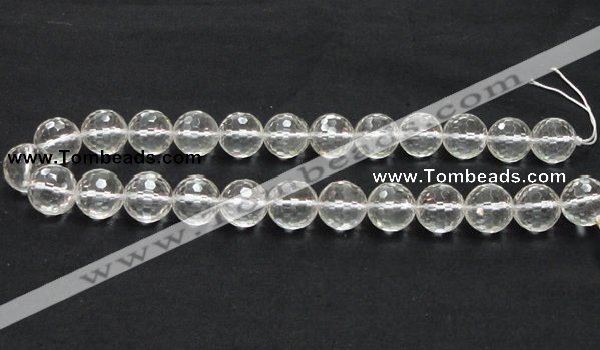 CCC212 15.5 inches 16mm faceted round grade AB natural white crystal beads