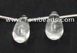 CCC214 15.5 inches 12*22mm teardrop grade AB natural white crystal beads